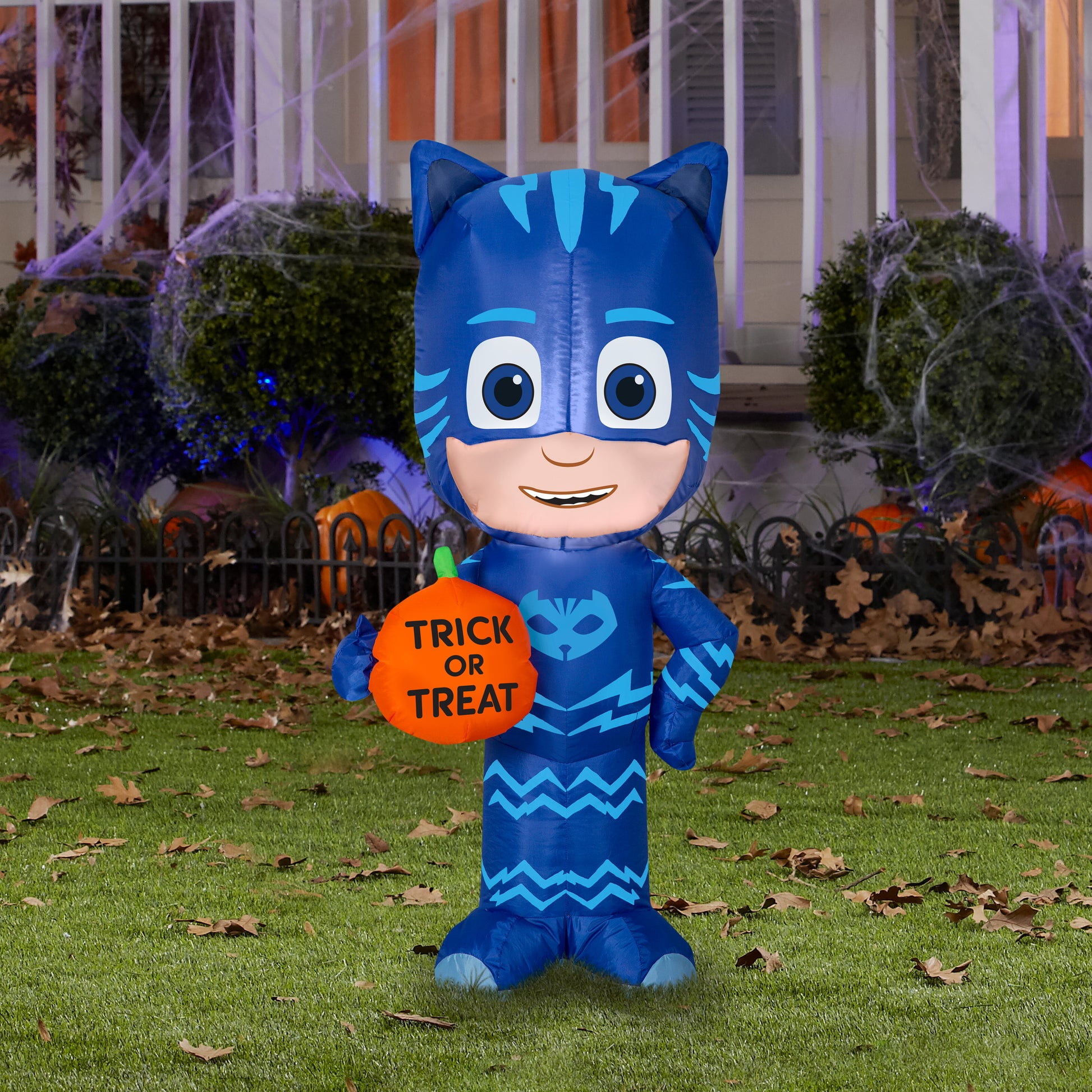 3.5' Catboy w/ Trick or Treat Pumpkin Halloween Inflatable lifestyle