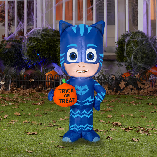 3.5' Catboy w/ Trick or Treat Pumpkin Halloween Inflatable lifestyle
