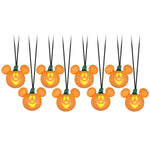 Load image into Gallery viewer, Disney Mickey Mouse Pumpkin Musical Light String with EmoteGlow Singing Faces, 8 Lights, Battery-Operated Indoor Halloween Decor
