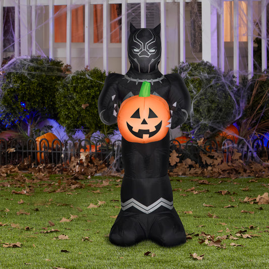 3.5' Black Panther w/ Pumpkin Halloween Inflatable lifestyle
