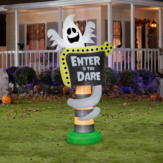8' Ghost Trick or Treat Halloween Inflatable lifestyle