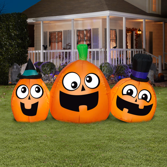5' Inflatable Trio Jack-o-Lantern Scene lifestyle
