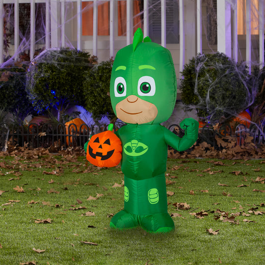 3' Gekko w/ Jack o Lantern Halloween Inflatable lifestyle