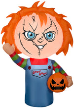 Load image into Gallery viewer, Gemmy Airblown Inflatable Chucky CarBuddy, 3 ft Tall, Orange
