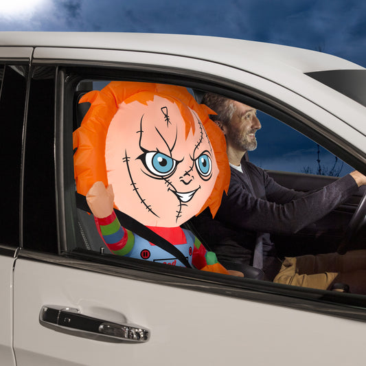 Inflatable Chucky CarBuddy, 3 ft Tall, Orange lifestyle