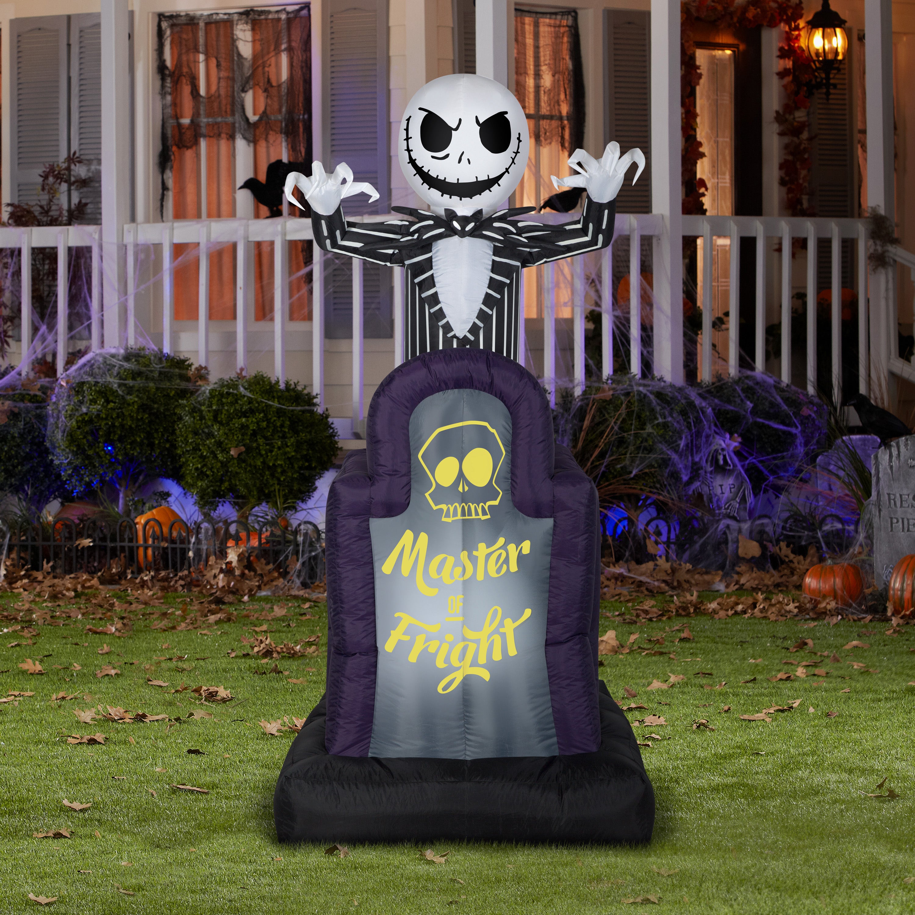Gemmy 6' Animated Airblown Inflatable Pop-Up Jack Skellington in Tombstone Disney