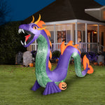 Load image into Gallery viewer, Gemmy Airblown Serpent w/Flaming Mouth Colossal, 10.5 ft Tall, Purple
