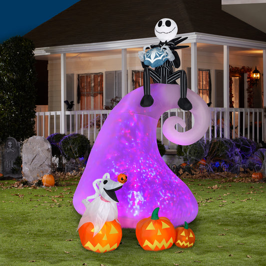 9' Animated Projection Jack Skellington Nightmare Before Christmas Scene lifestyle
