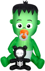 Load image into Gallery viewer, Gemmy Animated Airblown Nom Nom Baby w/Pacifier, 5.5 ft Tall, green
