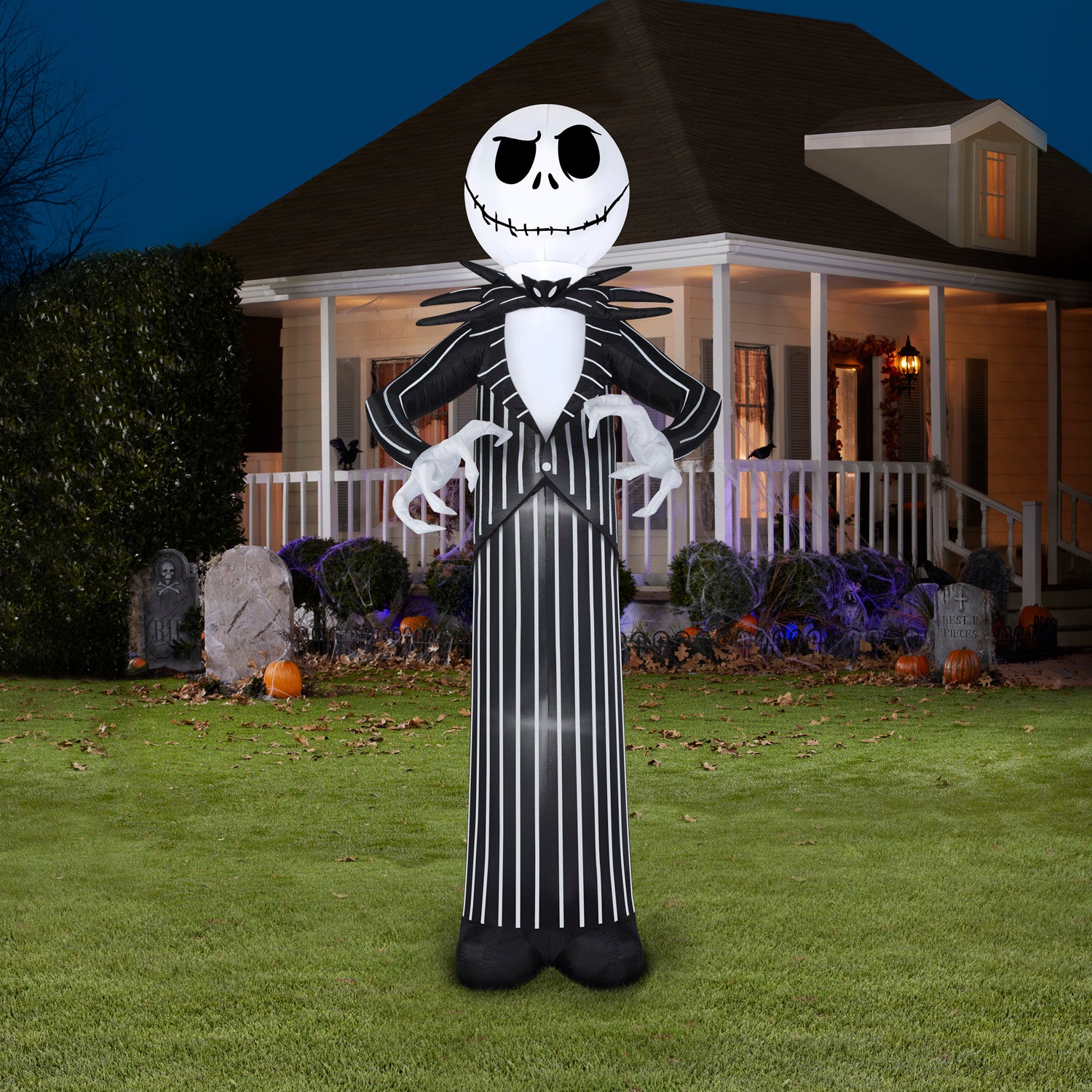 Gemmy Giant Halloween Inflatable Jack Skellington, 10 ft Tall, Multi