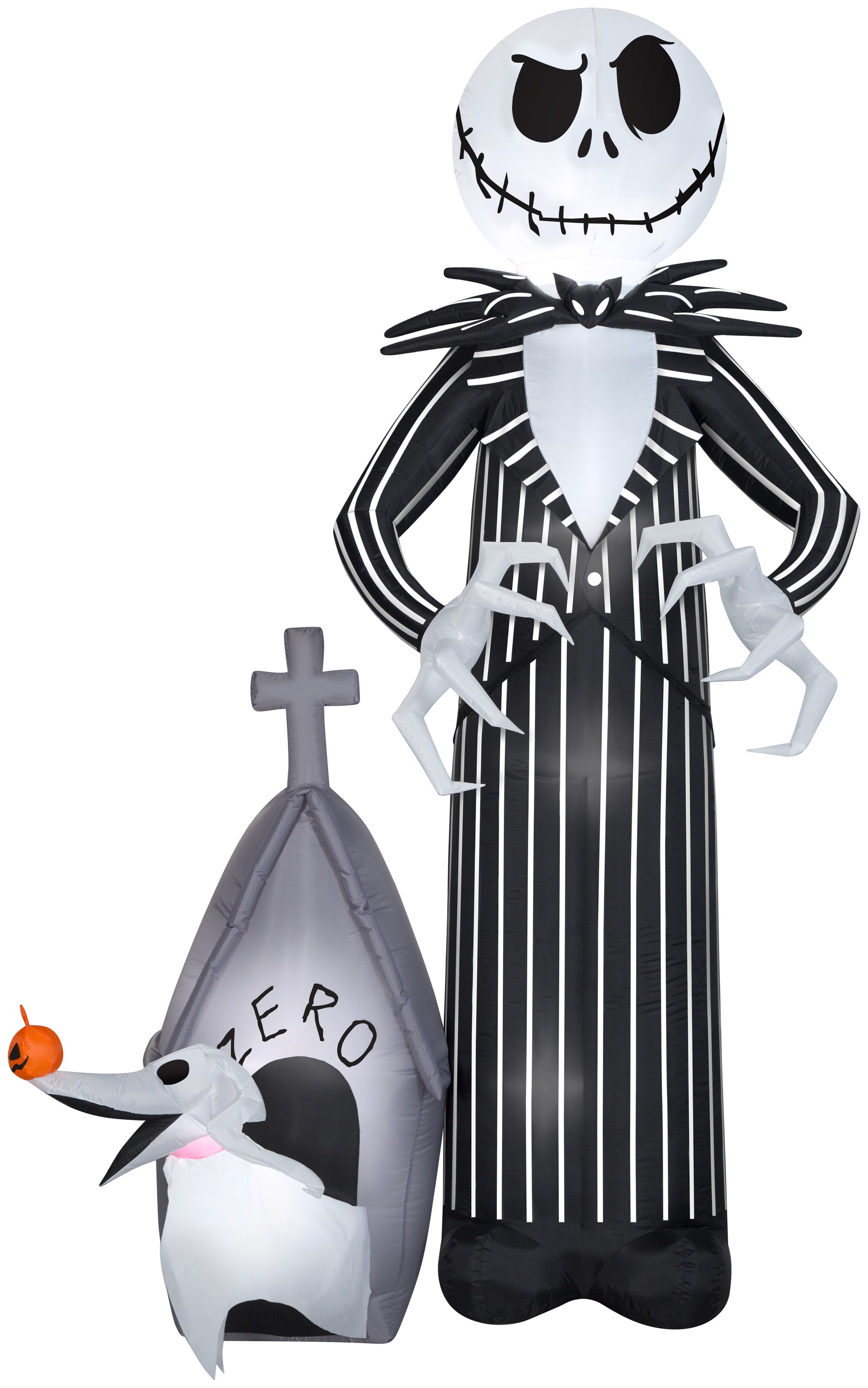 9' Airblown Jack Skellington and Zero Halloween Inflatable