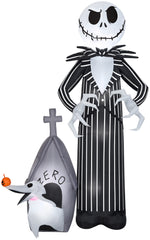 Load image into Gallery viewer, 9&#39; Airblown Jack Skellington and Zero Halloween Inflatable
