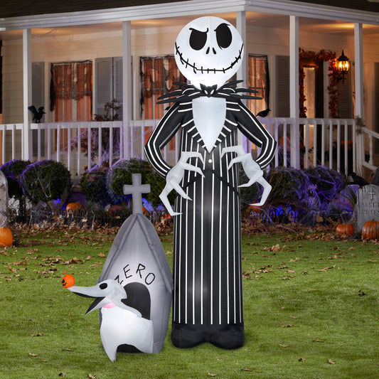 9' Jack Skellington and Zero Halloween Inflatable lifestyle