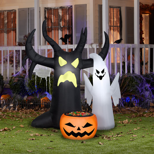 Inflatable Haunted Tree with Candy Bowl, 5 ft Tall lifestyle