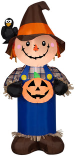 Load image into Gallery viewer, Gemmy Airblown Scarecrow w/JOL Scene, 5 ft Tall, Multi
