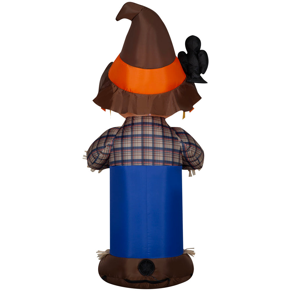 Gemmy Airblown Scarecrow w/JOL Scene, 5 ft Tall, Multi