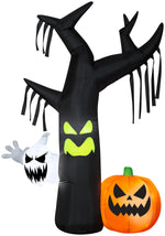 Load image into Gallery viewer, Gemmy Airblown Tree w/Ghost &amp; JOL Scene OPP, 7 ft Tall
