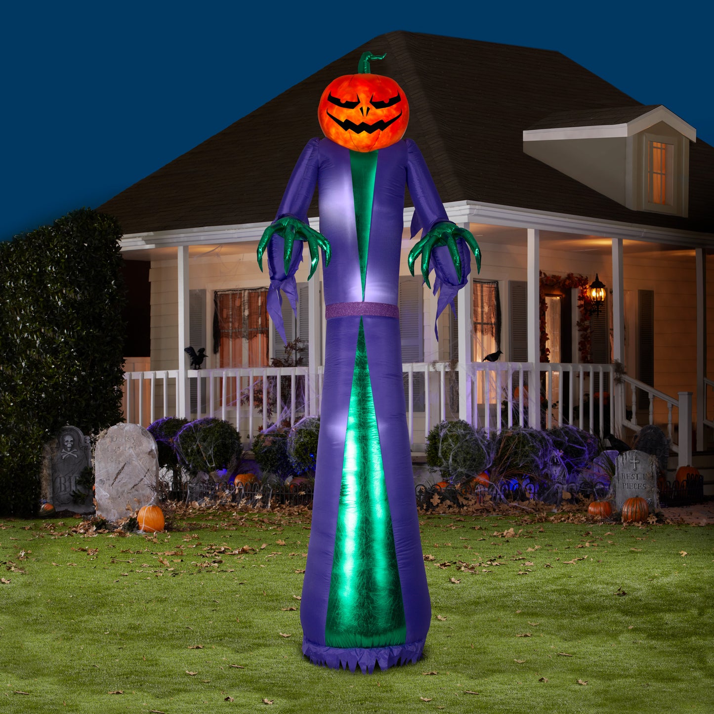 12' Projection Fire & Ice Jack O Reaper Giant Halloween Inflatable lifestyle