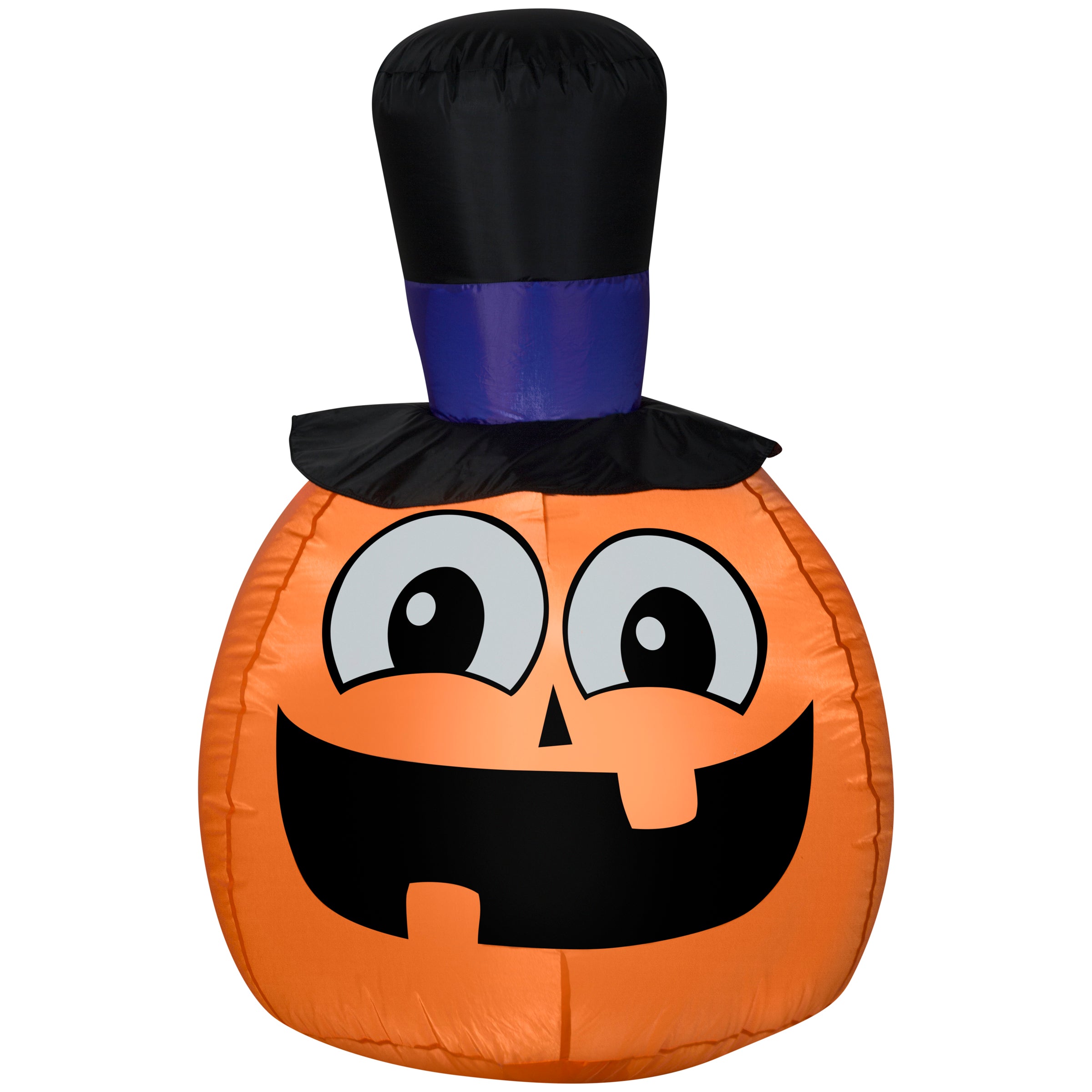 Airblown 3 1/2' Gemmy Inflatable Happy Pumpkin w/Top Hat