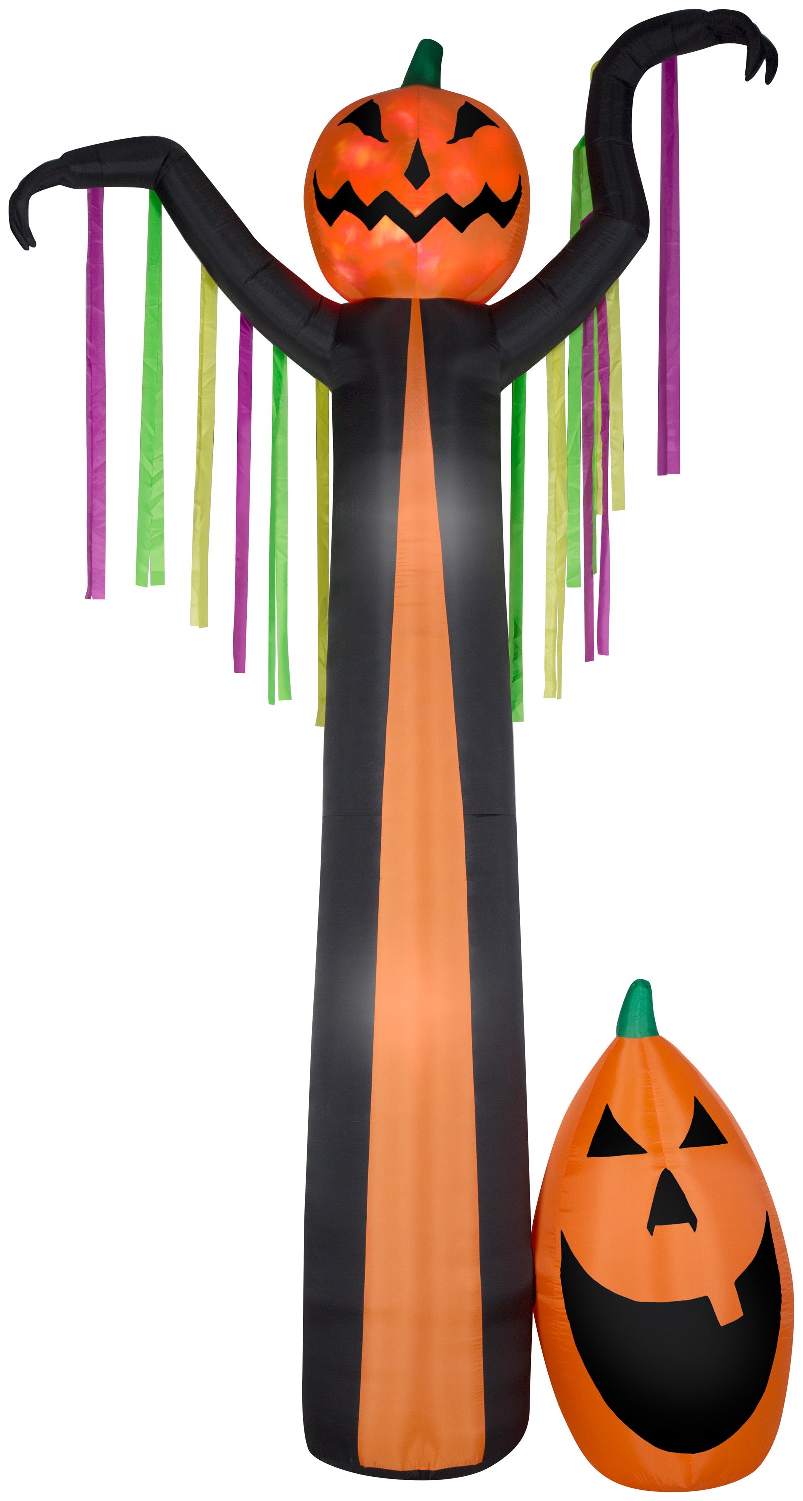 12' Projection Inflatable Fire and Ice Frightening Pumpkin Scene