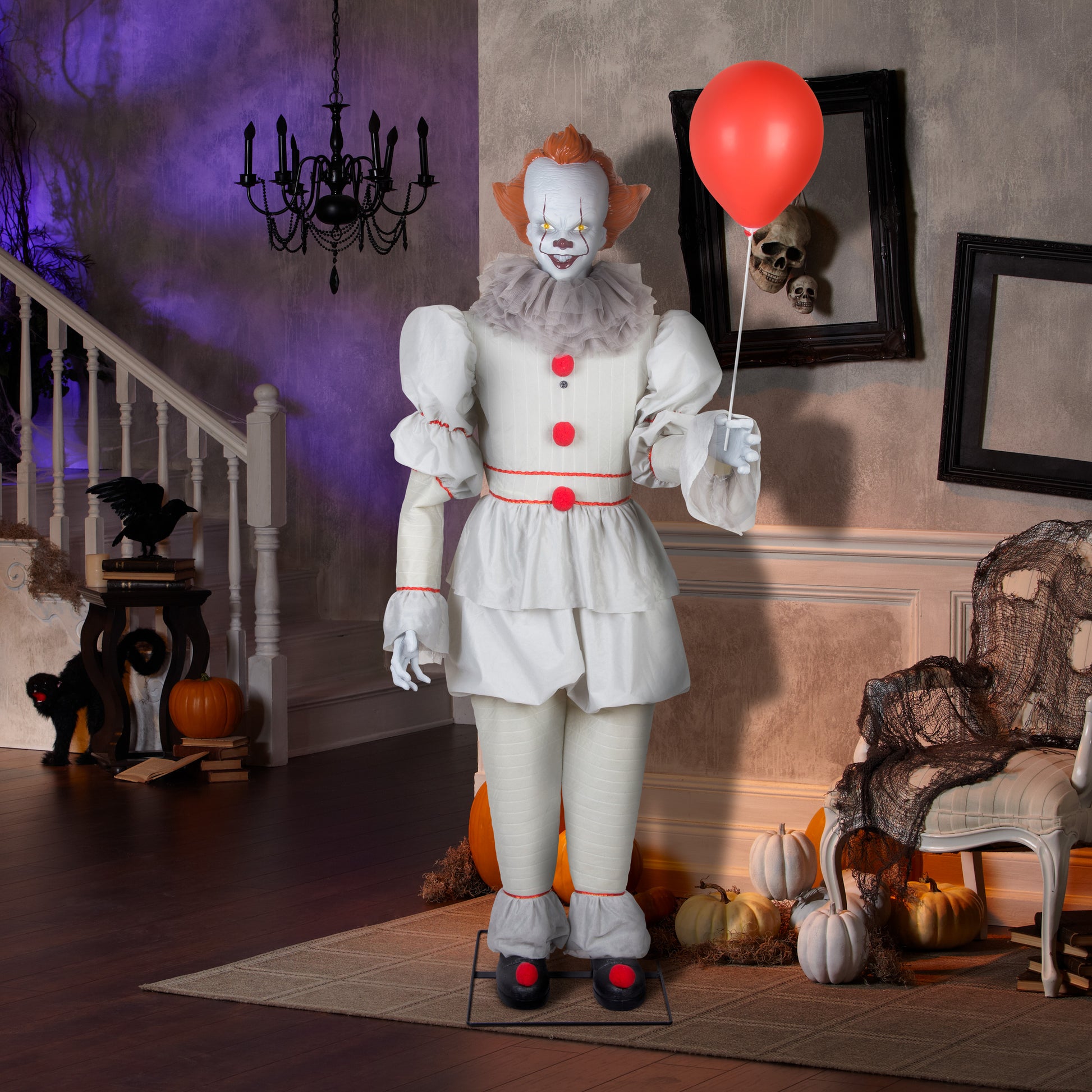 6' Tall Life size Animated Pennywise Halloween Prop lifestyle