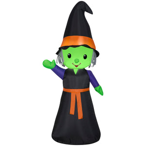 Gemmy Halloween Inflatable Cute Witch, 4 ft Tall, Multi