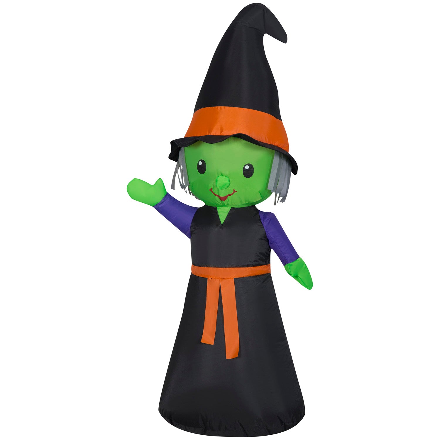 Gemmy Halloween Inflatable Cute Witch, 4 ft Tall, Multi