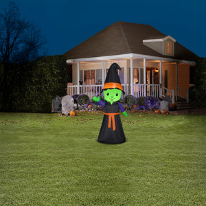 Gemmy Halloween Inflatable Cute Witch, 4 ft Tall, Multi