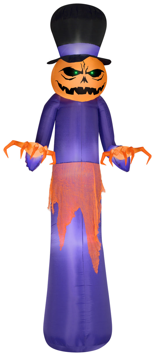 Pumpkin Reaper w/Top Hat Giant, 12 ft Tall, Purple