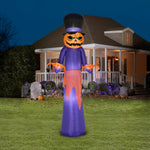 Load image into Gallery viewer, Gemmy Airblown Pumpkin Reaper w/Top Hat Giant , 12 ft Tall, Purple
