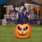 Load image into Gallery viewer, Gemmy Airblown Inflatable Halloween Cat on Pumpkin 5.5 ft
