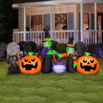 Load image into Gallery viewer, Gemmy Airblown Brewing Witch Collection Scene, 9 ft Tall, Multicolored
