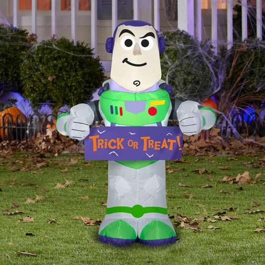 3.5' Stylized Buzz w/ Banner Disney Halloween Inflatable lifestyle