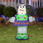 Load image into Gallery viewer, 3.5&#39; Airblown Stylized Buzz w/ Banner Disney Halloween Inflatable
