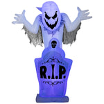 Load image into Gallery viewer, Gemmy Halloween Inflatable Ghost and Tombstone with Flickering Black Lights, 5 ft Tall, Multi
