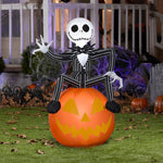 Load image into Gallery viewer, Gemmy 3.5ft Airblown Inflatable Nightmare Before Christmas Jack Skellington on Pumpkin
