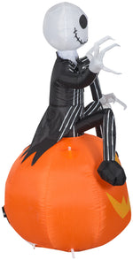 Load image into Gallery viewer, Gemmy 3.5ft Airblown Inflatable Nightmare Before Christmas Jack Skellington on Pumpkin
