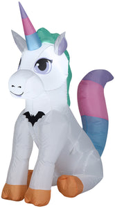 Halloween Inflatable 3.5' Unicorn w/Bat Airblown