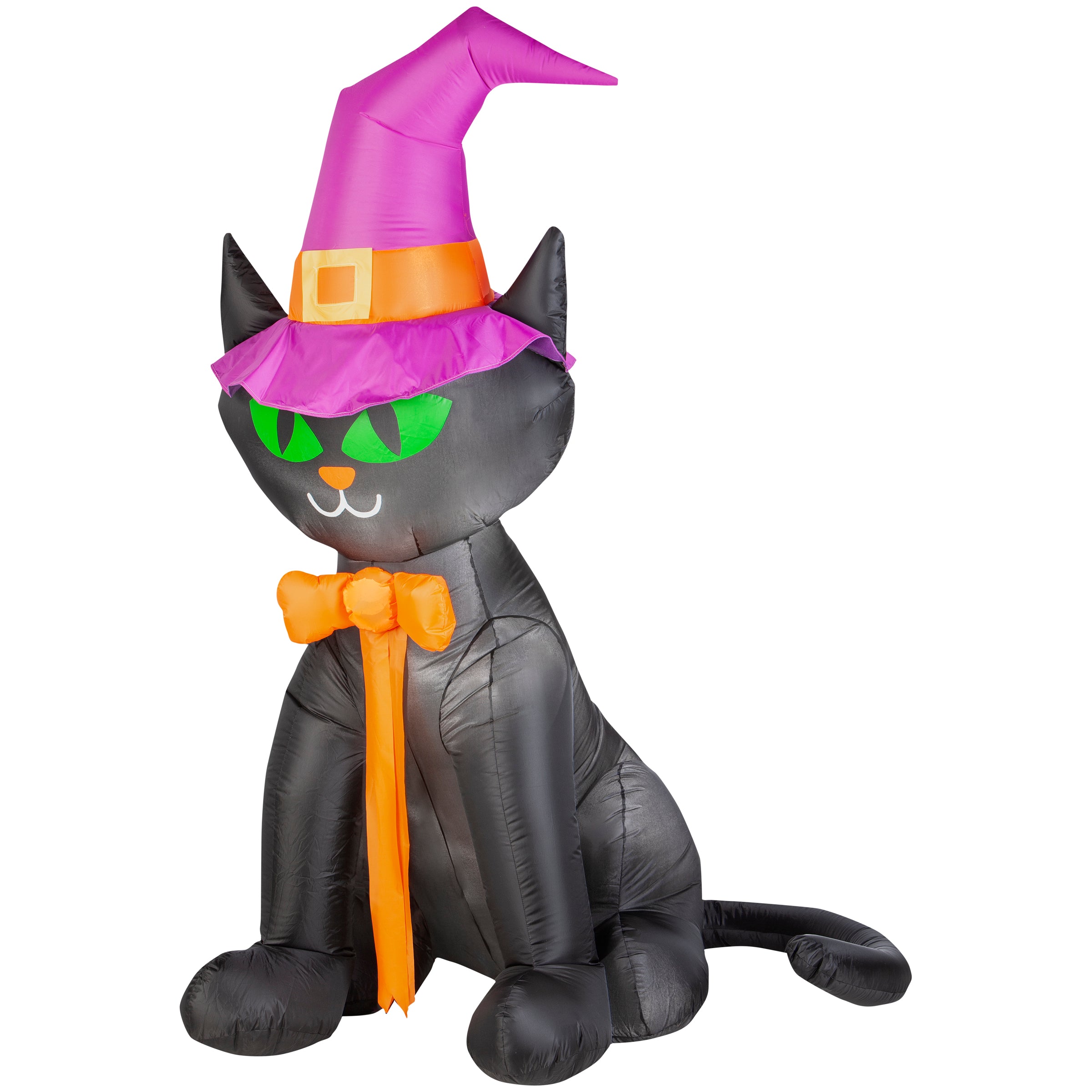 Gemmy 6.5 ft Tall Airblown Black Cat w/Hat OPP