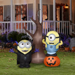 Load image into Gallery viewer, Gemmy Airblown Minions w/Tree and Pumpkin Scene Universal, 5.5 ft Tall, Multi
