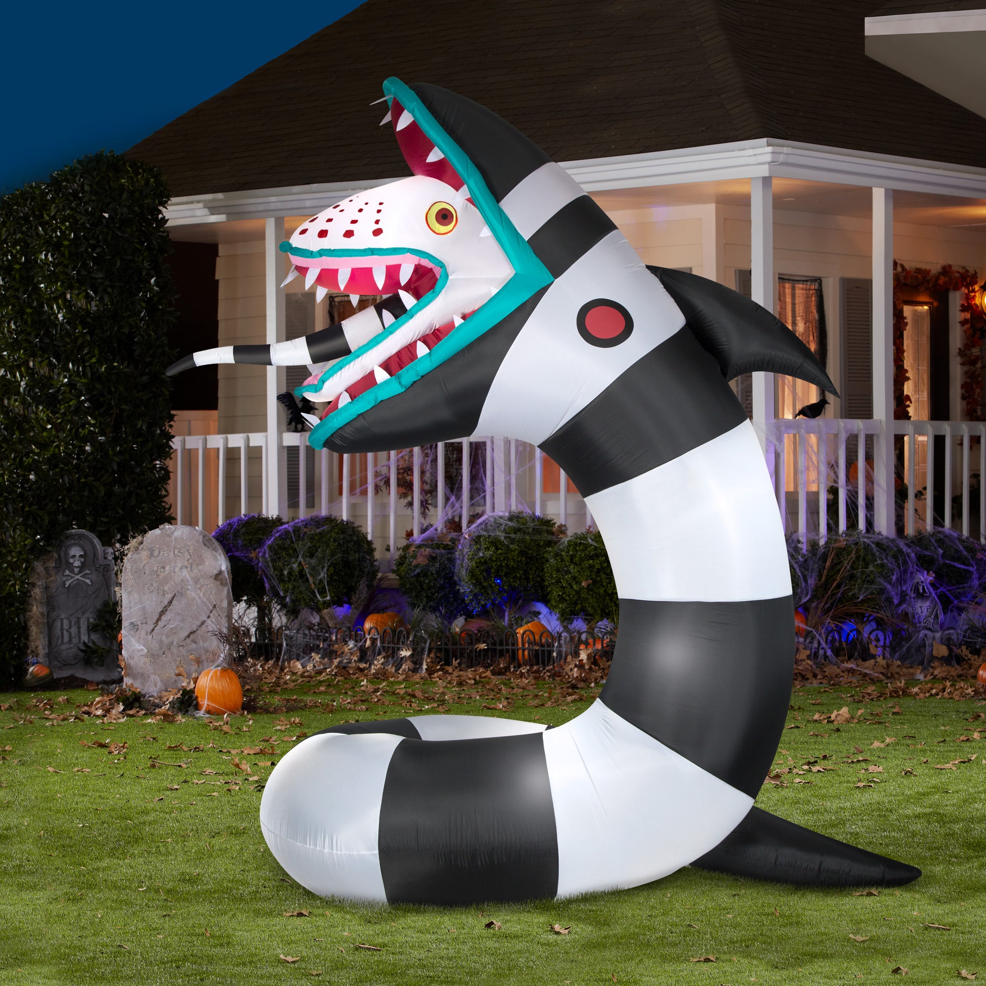 9.5-Ft Animated Beetlejuice Sandworm with LED Lights Inflatable lifestyle