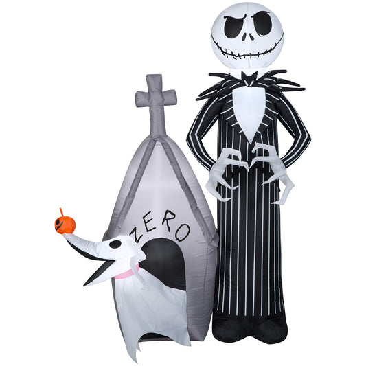 5-Ft Disney Jack & Zero Haunted House Scene Inflatable