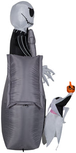 Load image into Gallery viewer, Gemmy Airblown Inflatable Jack and Zero w/House Scene Disney , 5 ft Tall, Multicolored
