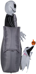 Gemmy Airblown Inflatable Jack and Zero w/House Scene Disney , 5 ft Tall, Multicolored