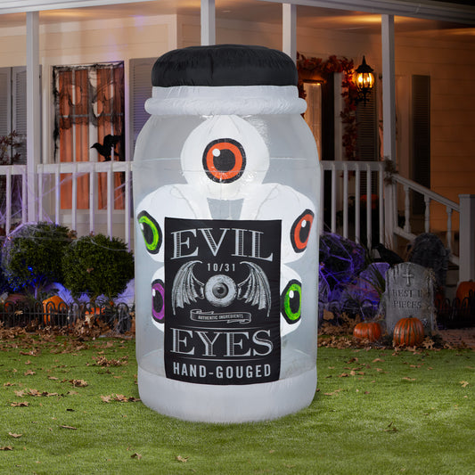 Inflatable Jar of Evil Eyes with Flashing Lights, 5.5 ft Tall, Black lifestyle