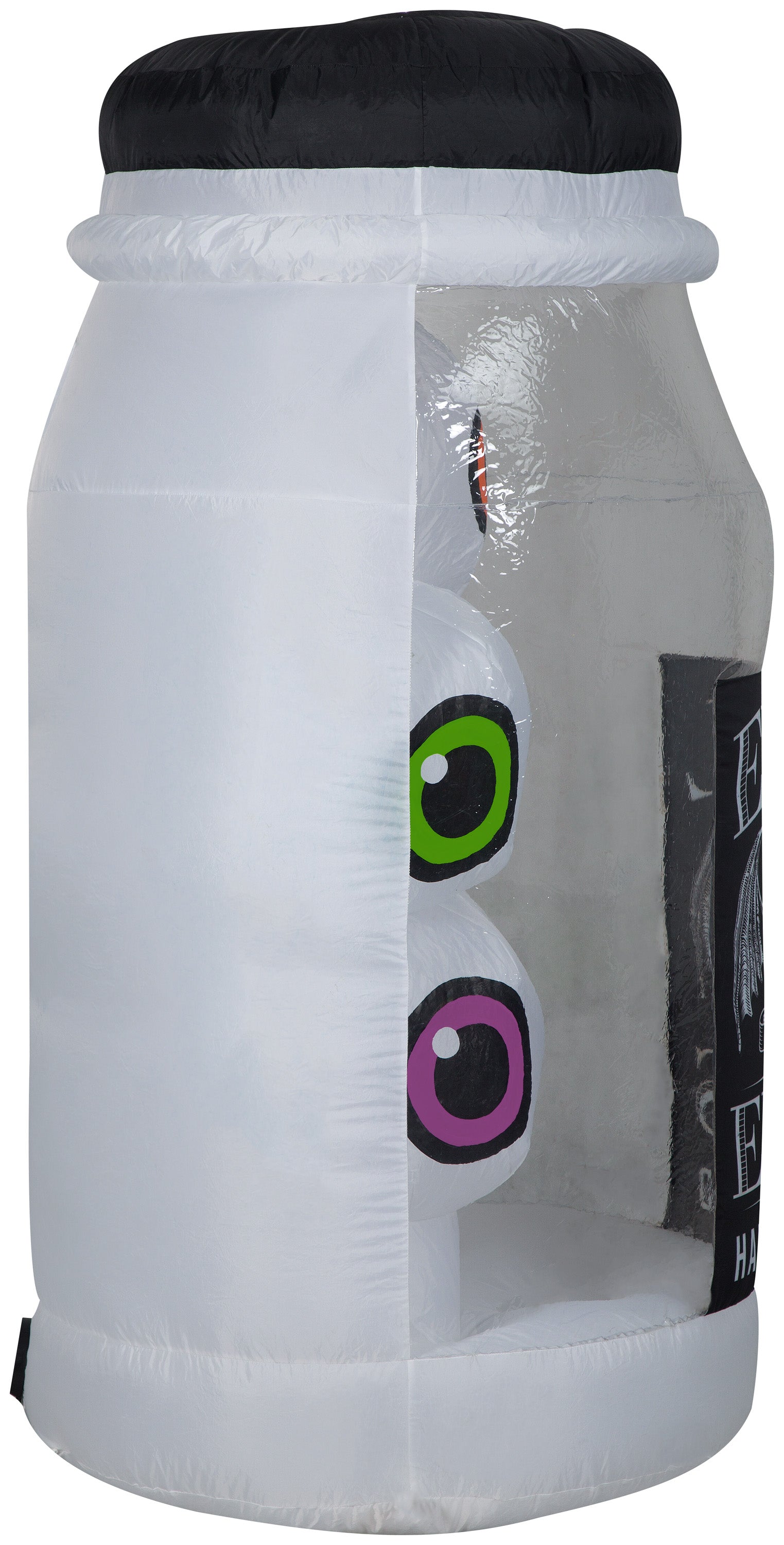 Gemmy Airblown Inflatable Jar of Evil Eyes with Flashing Lights, 5.5 ft Tall, Black