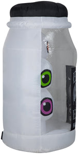 Gemmy Airblown Inflatable Jar of Evil Eyes with Flashing Lights, 5.5 ft Tall, Black