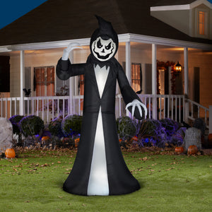 Gemmy Animated Airblown Inflatable Reaper, 9.5 ft Tall, Black