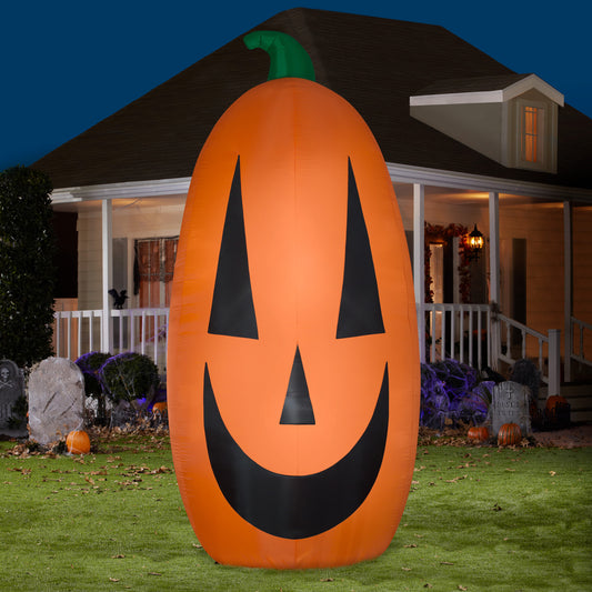 12' Inflatable Extra Bright Happy Pumpkin lifestyle