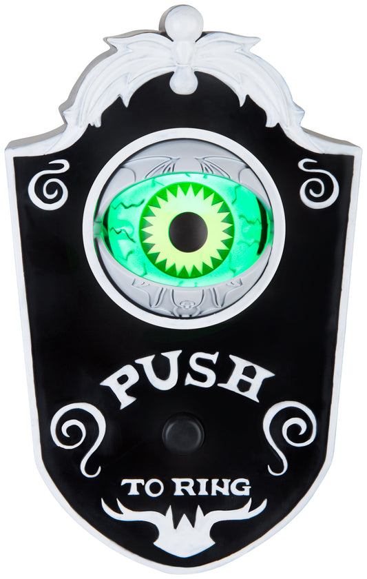 Animated Decor Doorbell Eyeball Black & White